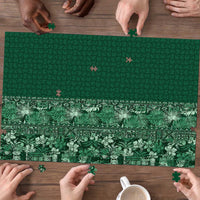 Hawaiian Tribal Elements Hibiscus Puzzle Green Pattern LT9 - Polynesian Pride