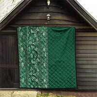 Hawaiian Tribal Elements Hibiscus Quilt Green Pattern - Polynesian Pride