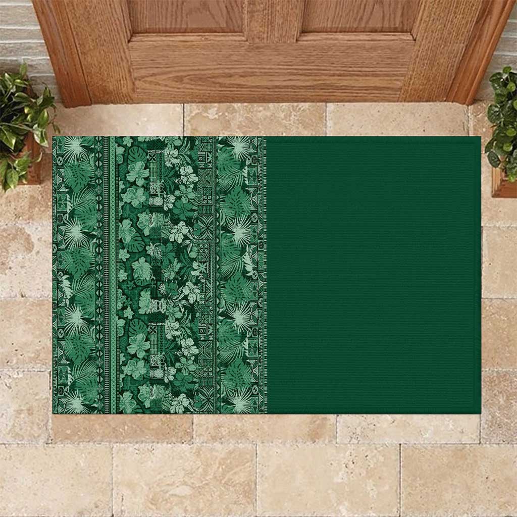 Hawaiian Tribal Elements Hibiscus Rubber Doormat Green Pattern LT9 Green - Polynesian Pride
