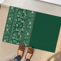 Hawaiian Tribal Elements Hibiscus Rubber Doormat Green Pattern - Polynesian Pride