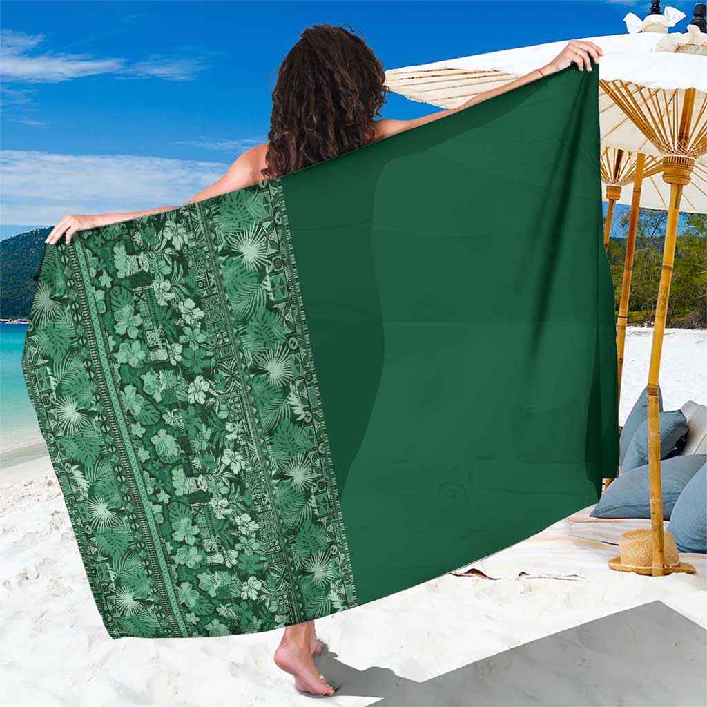Hawaiian Tribal Elements Hibiscus Sarong Green Pattern - Polynesian Pride