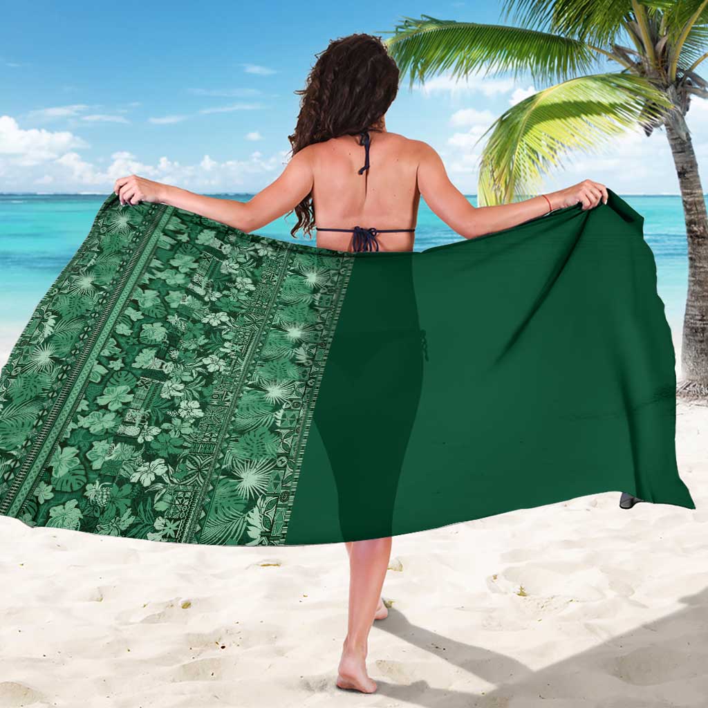 Hawaiian Tribal Elements Hibiscus Sarong Green Pattern - Polynesian Pride