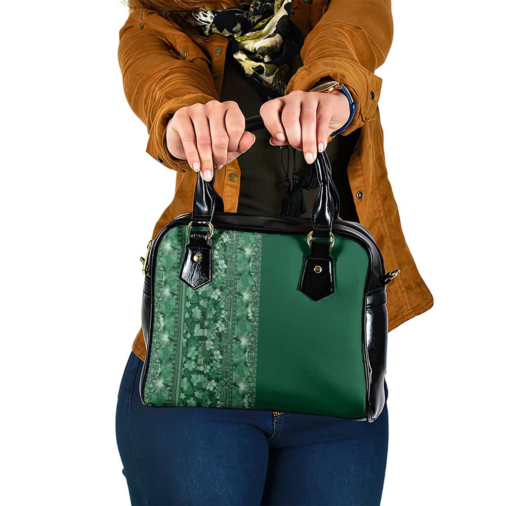 Hawaiian Tribal Elements Hibiscus Shoulder Handbag Green Pattern LT9 One Size Green - Polynesian Pride