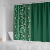 Hawaiian Tribal Elements Hibiscus Shower Curtain Green Pattern - Polynesian Pride