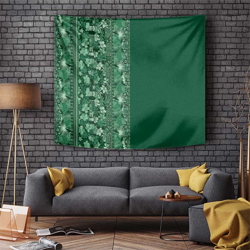Hawaiian Tribal Elements Hibiscus Tapestry Green Pattern LT9 Green - Polynesian Pride