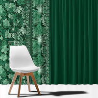 Hawaiian Tribal Elements Hibiscus Window Curtain Green Pattern - Polynesian Pride