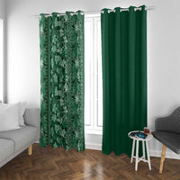 Hawaiian Tribal Elements Hibiscus Window Curtain Green Pattern - Polynesian Pride