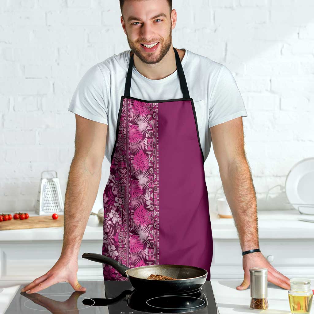 Hawaiian Tribal Elements Hibiscus Apron Pink Pattern - Polynesian Pride