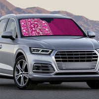 Hawaiian Tribal Elements Hibiscus Auto Sun Shade Pink Pattern - Polynesian Pride