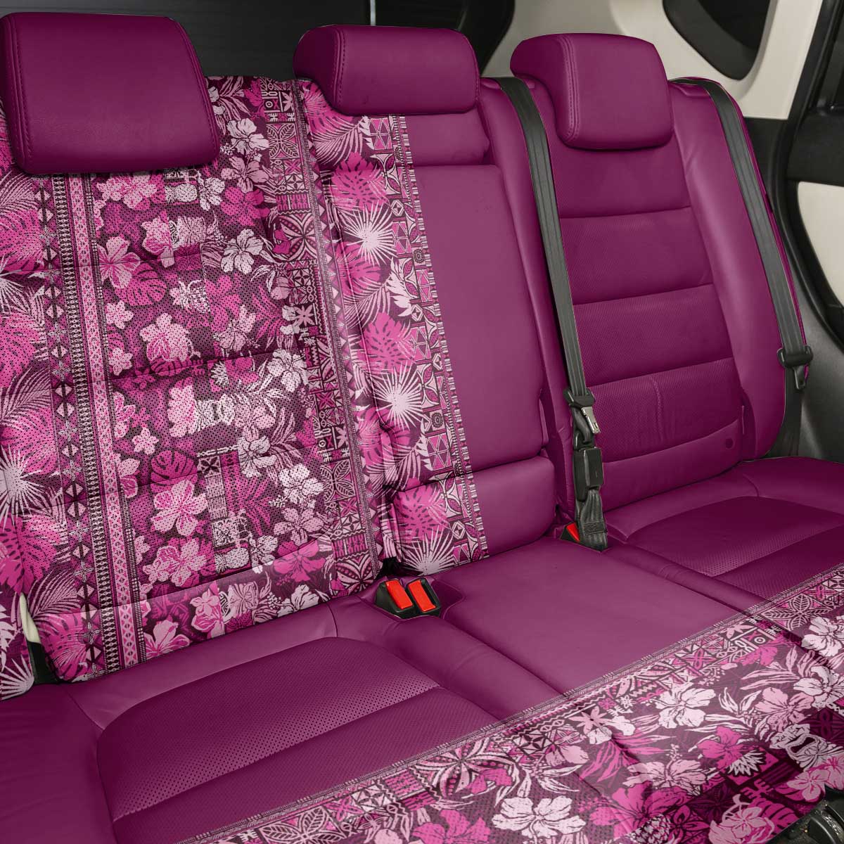 Hawaiian Tribal Elements Hibiscus Back Car Seat Cover Pink Pattern LT9 - Polynesian Pride