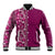 Hawaiian Tribal Elements Hibiscus Baseball Jacket Pink Pattern - Polynesian Pride