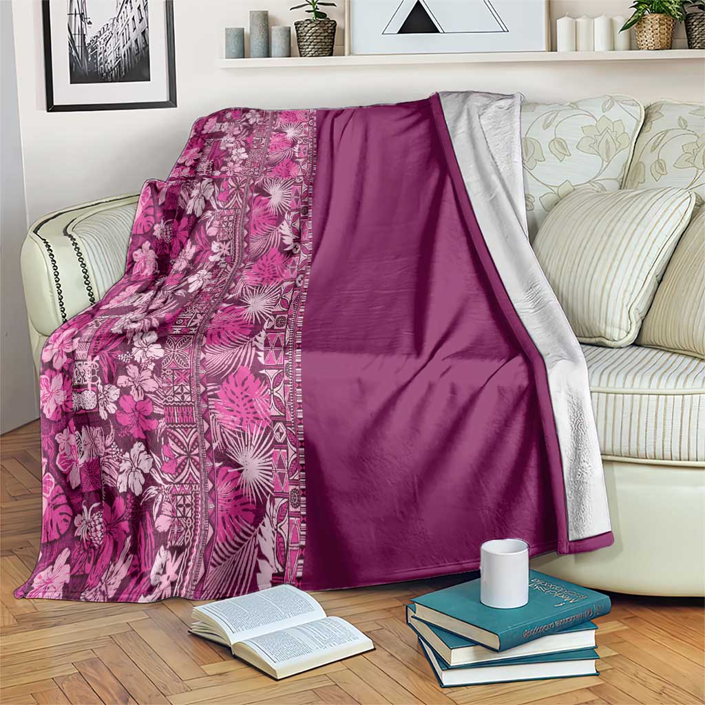 Hawaiian Tribal Elements Hibiscus Blanket Pink Pattern LT9 Pink - Polynesian Pride