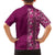 Hawaiian Tribal Elements Hibiscus Family Matching Summer Maxi Dress and Hawaiian Shirt Pink Pattern - Polynesian Pride