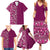 Hawaiian Tribal Elements Hibiscus Family Matching Summer Maxi Dress and Hawaiian Shirt Pink Pattern - Polynesian Pride