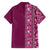 Hawaiian Tribal Elements Hibiscus Family Matching Summer Maxi Dress and Hawaiian Shirt Pink Pattern - Polynesian Pride