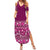 Hawaiian Tribal Elements Hibiscus Family Matching Summer Maxi Dress and Hawaiian Shirt Pink Pattern - Polynesian Pride