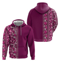 Hawaiian Tribal Elements Hibiscus Hoodie Pink Pattern - Polynesian Pride