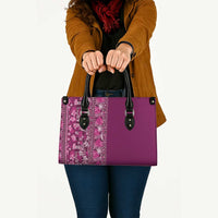 Hawaiian Tribal Elements Hibiscus Leather Bag Pink Pattern - Polynesian Pride