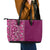 Hawaiian Tribal Elements Hibiscus Leather Tote Bag Pink Pattern - Polynesian Pride