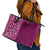 Hawaiian Tribal Elements Hibiscus Leather Tote Bag Pink Pattern - Polynesian Pride