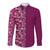 Hawaiian Tribal Elements Hibiscus Long Sleeve Button Shirt Pink Pattern - Polynesian Pride
