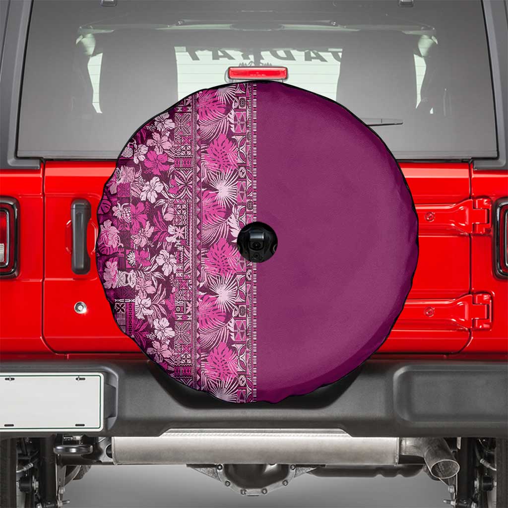 Hawaiian Tribal Elements Hibiscus Spare Tire Cover Pink Pattern - Polynesian Pride