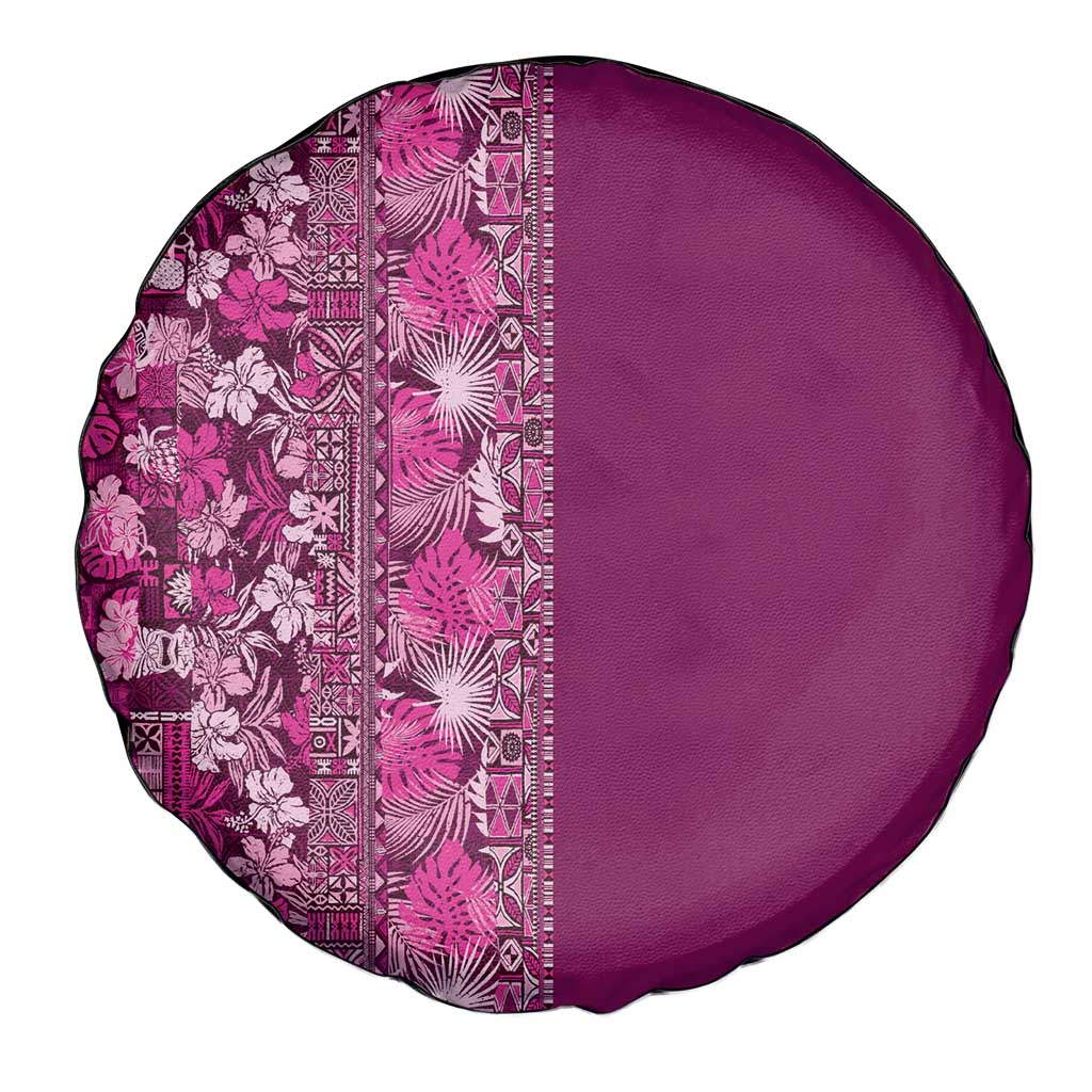 Hawaiian Tribal Elements Hibiscus Spare Tire Cover Pink Pattern - Polynesian Pride