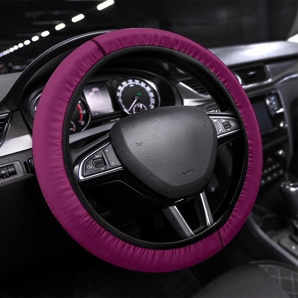 Hawaiian Tribal Elements Hibiscus Steering Wheel Cover Pink Pattern - Polynesian Pride