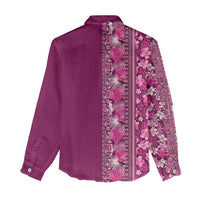 Hawaiian Tribal Elements Hibiscus Women Casual Shirt Pink Pattern - Polynesian Pride