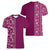 Hawaiian Tribal Elements Hibiscus Women V-Neck T-Shirt Pink Pattern - Polynesian Pride