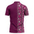 Hawaiian Tribal Elements Hibiscus Zipper Polo Shirt Pink Pattern - Polynesian Pride
