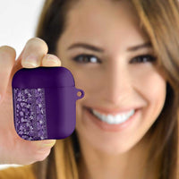 Hawaiian Tribal Elements Hibiscus AirPods Case Purple Pattern - Polynesian Pride