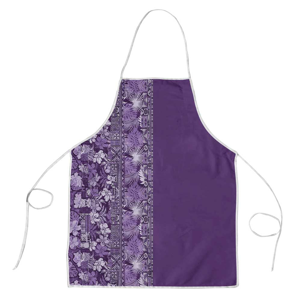 Hawaiian Tribal Elements Hibiscus Apron Purple Pattern LT9 Purple - Polynesian Pride