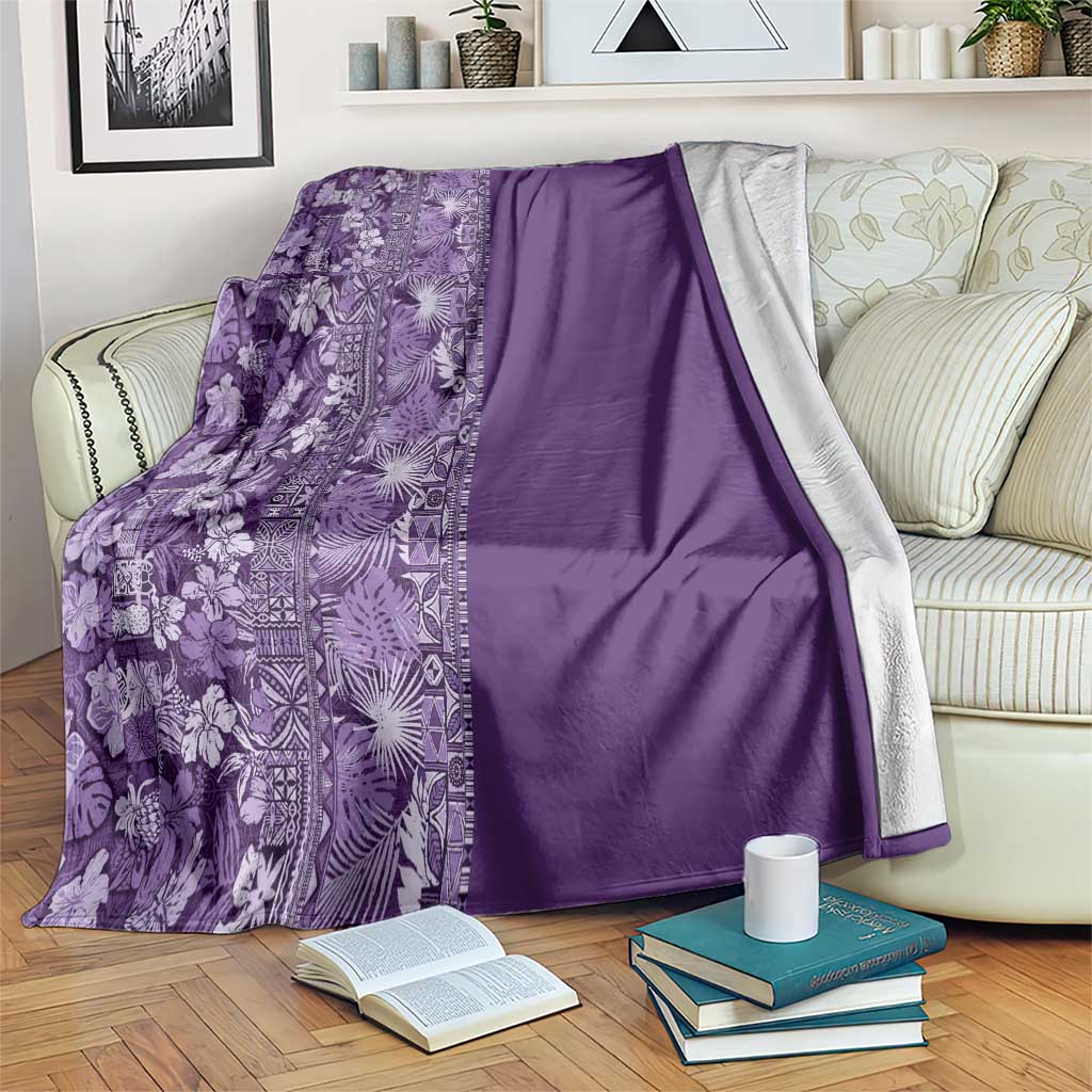 Hawaiian Tribal Elements Hibiscus Blanket Purple Pattern LT9 Purple - Polynesian Pride