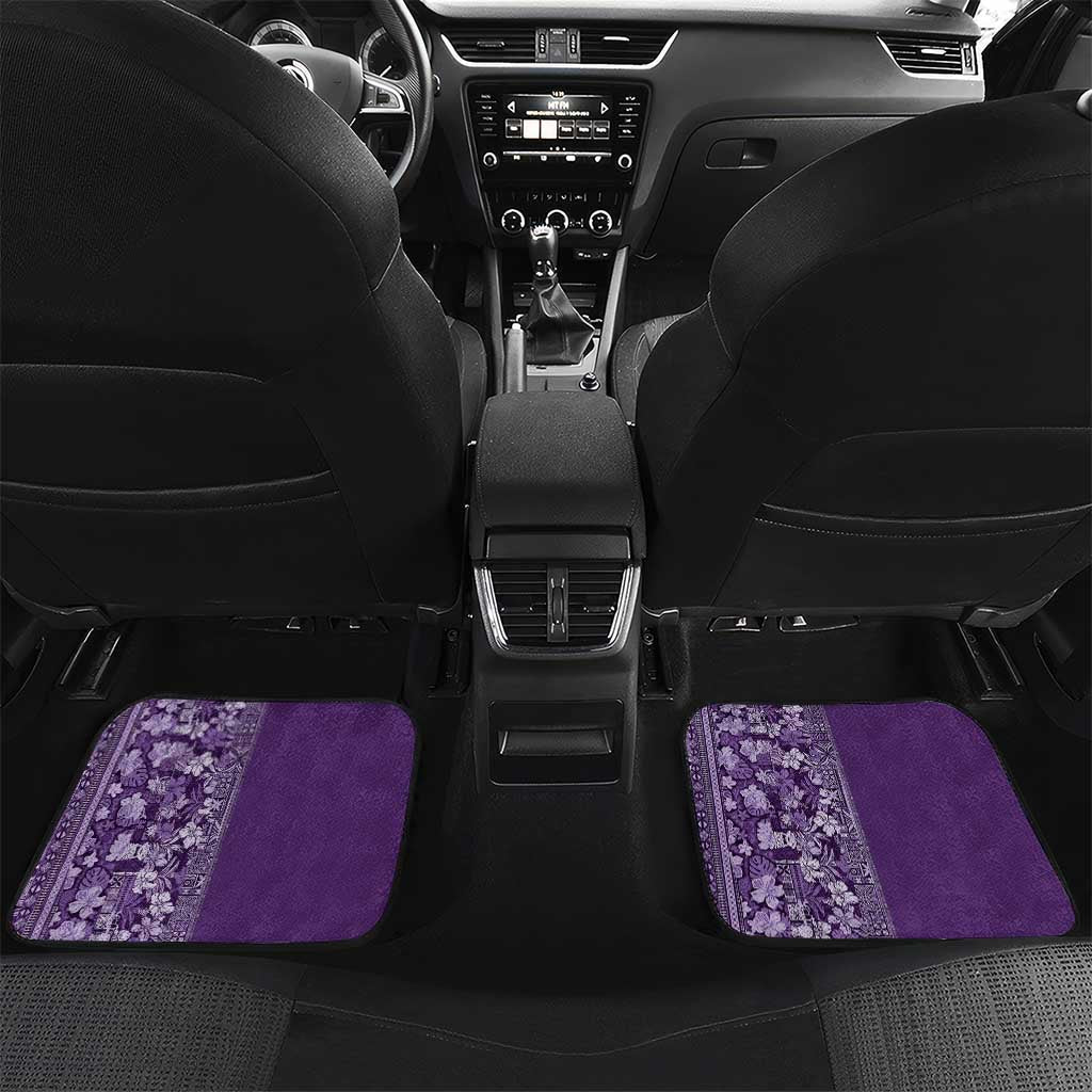 Hawaiian Tribal Elements Hibiscus Car Mats Purple Pattern - Polynesian Pride