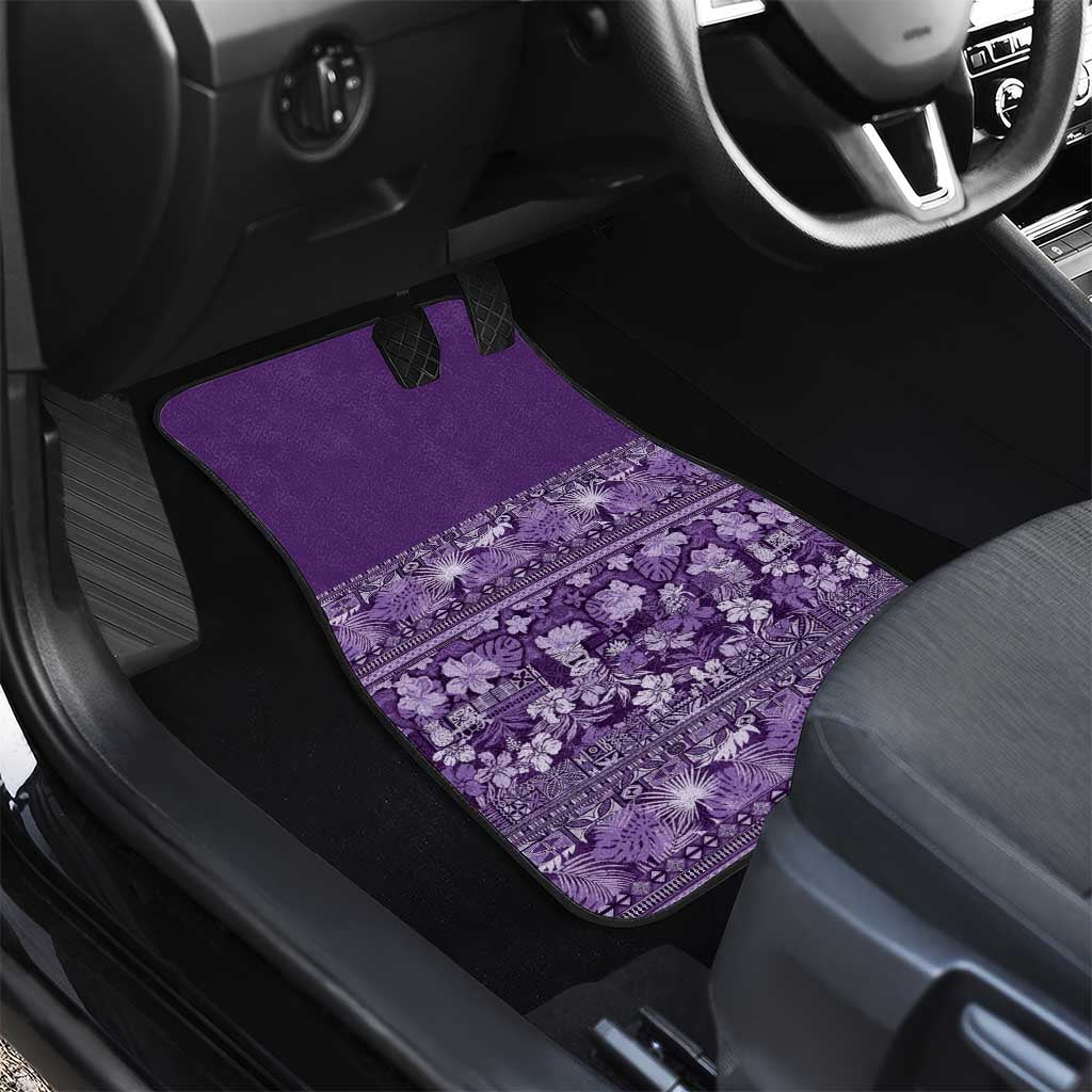 Hawaiian Tribal Elements Hibiscus Car Mats Purple Pattern - Polynesian Pride