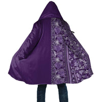 Hawaiian Tribal Elements Hibiscus Cloak Purple Pattern - Polynesian Pride