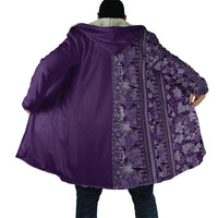 Hawaiian Tribal Elements Hibiscus Cloak Purple Pattern - Polynesian Pride