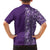 Hawaiian Tribal Elements Hibiscus Family Matching Summer Maxi Dress and Hawaiian Shirt Purple Pattern - Polynesian Pride