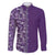 Hawaiian Tribal Elements Hibiscus Family Matching Summer Maxi Dress and Hawaiian Shirt Purple Pattern - Polynesian Pride