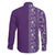 Hawaiian Tribal Elements Hibiscus Family Matching Summer Maxi Dress and Hawaiian Shirt Purple Pattern - Polynesian Pride