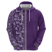 Hawaiian Tribal Elements Hibiscus Hoodie Purple Pattern - Polynesian Pride