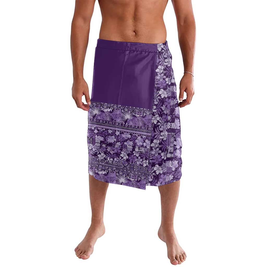 Hawaiian Tribal Elements Hibiscus Lavalava Purple Pattern - Polynesian Pride