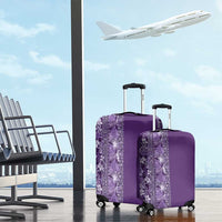 Hawaiian Tribal Elements Hibiscus Luggage Cover Purple Pattern - Polynesian Pride