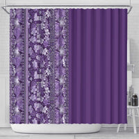 Hawaiian Tribal Elements Hibiscus Shower Curtain Purple Pattern - Polynesian Pride