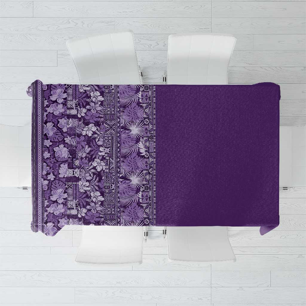 Hawaiian Tribal Elements Hibiscus Tablecloth Purple Pattern LT9 Purple - Polynesian Pride