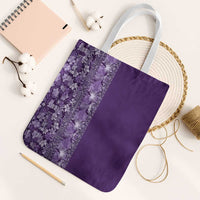 Hawaiian Tribal Elements Hibiscus Tote Bag Purple Pattern - Polynesian Pride