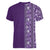 Hawaiian Tribal Elements Hibiscus Women V-Neck T-Shirt Purple Pattern - Polynesian Pride
