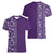 Hawaiian Tribal Elements Hibiscus Women V-Neck T-Shirt Purple Pattern - Polynesian Pride