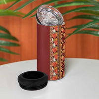 Hawaiian Tribal Elements Hibiscus 4 in 1 Can Cooler Tumbler Red Pattern - Polynesian Pride